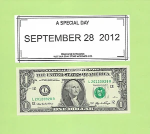 SEPT. 28, 2012 ... 2006 ..UNCIR $1  L 2012 0928 R .. BIRTHDAY NOTE    2012-09-28 - Picture 1 of 1
