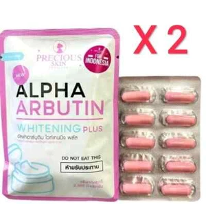 X2 PACKS Alpha (EXP 2027) Arbutin Precious Skin Whitening Plus ~ ( DO NOT EAT ) - Picture 1 of 8