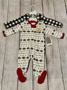 NEW ~ 3-6 MONTHS ~ Honest Kids Organic Cotton Footed Pajamas Sleepers ~ SET OF 2 - Picture 1 of 12