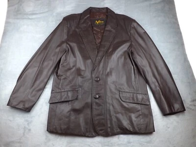 Chaqueta de cuero Adler vintage para hombre talla 46 forrada en marrón oscuro Foto 1 de 4