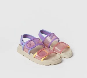 Zara Sandals Girls Youth Size 31 Colorful Strappy Summer Open Toe Buckle - Picture 1 of 4