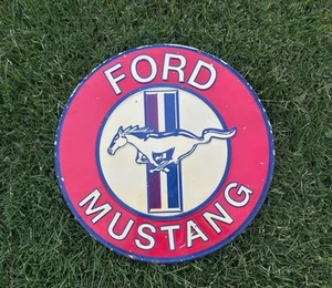 Ford Mustang Sign - Metal - Open Road Brand. 12” Garage - Mancave - Picture 1 of 4