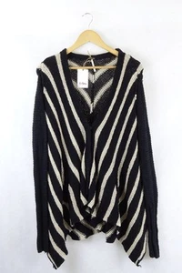 Cárdigan Free People Rayas Negro/Crema XS de Reluv Clothing - Imagen 1 de 3