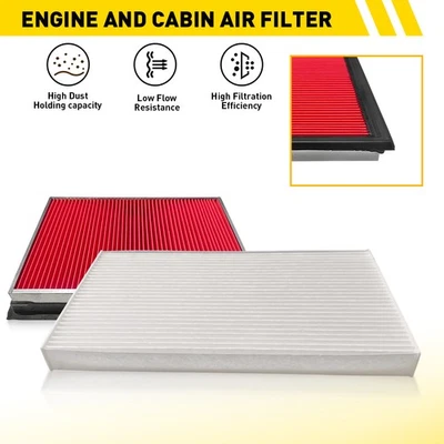 Combo de filtro de aire del motor y filtro de aire de cabina de 2 piezas para Nissan Sentra 2013-2019 Foto 1 de 4