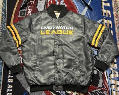 Overwatch League Bomber Jacket Satin 2XL Blizzard Entertainment 2017 FLAW Read - Image 1 of 4