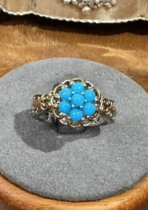 925, Sterling Türkis & Edelstein NH Ring Gr. 8 1/2 ~ Michael Valitutti - Bild 1 von 9