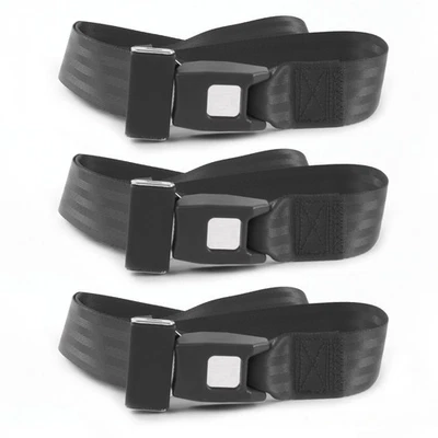 Ford Fairlane 1960-1961 Standard 2pt Charcoal Bench Seat Lap Belt Kit - 3 Belts  - Image 1 of 4
