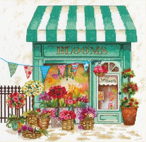 Dimensions Counted Cross Stitch Kit 12"X12"-Blooms Flower Shop (14 Count) 70-354 - Picture 1 of 1