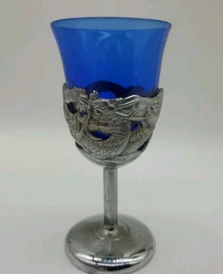 Morgantown Blue Dragon Nikko Blue Silver Dragon Cordial Schnapsgläser 3er Set  - Bild 1 von 7