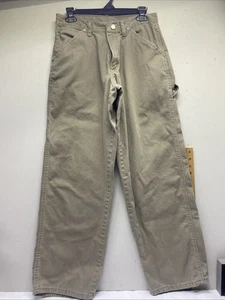 (O16) Wrangler Carpenter Pants Men Sz 29x30 Tan Work Utility Khaki Cotton - Picture 1 of 6