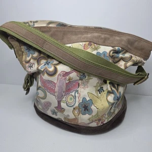 Lucky Brand Hummingbird Canvas Suede Boho Shoulder Bag Weekend Large Tote - Picture 1 of 12