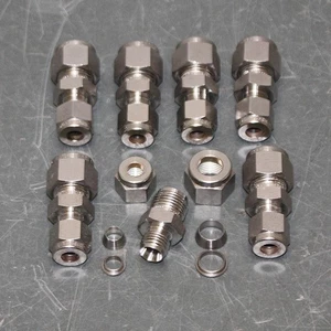 (7) Ham-Let Reducer Fitting 763L SS 3/8 X 1/4, 3/8" x 1/4" Compression, 316SS - Picture 1 of 6