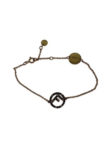 Bracciale FENDI F IS FENDI F logo catena strass GLD da donna