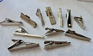 Verschiedene Vintage silberfarbene Krawattennadeln 12 Stück - Bild 1 von 4
