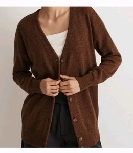 Madewell Women's Size Xs Relaxed V-neck Cardigan In Hthr Hickory - Picture 1 of 4