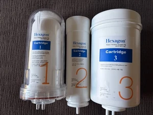 New Hexagon 2v. Replacement Pack Filters Cartridge 1,2 &3 Water Filtration - Picture 1 of 5
