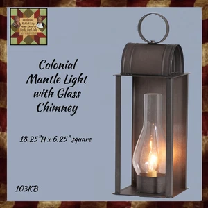 Colonial Mantle Light with Glass Chimney - Picture 1 of 2