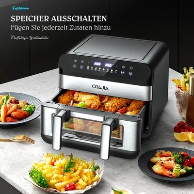 10L Doppel Heißluftfritteuse Dual Air Fryer Digital Heißluft-Fritteuse Backen DE - Bild 1 von 4