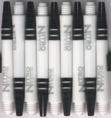 RED DRAGON NitroTech White Medium Polcarbonate/Aluminum Top Dart Shafts: 1 set of 3