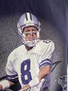 VTG 1998 Troy Aikman Dallas Cowboys Quarterback Graphic Size Med - Picture 1 of 8