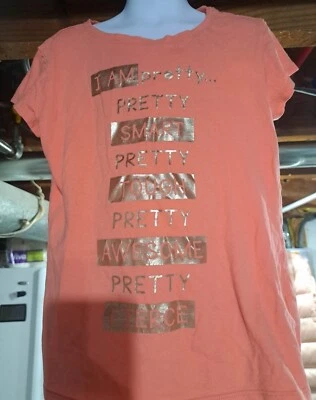 Camiseta de manga corta color melocotón Gapkids para niñas talla grande Foto 1 de 4