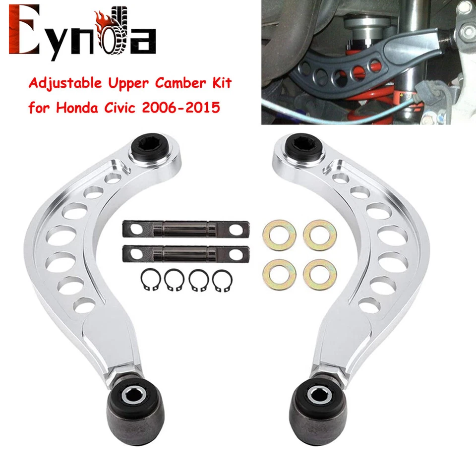 Kit de brazos de control de inclinación superior traseros ajustables de 2 piezas aptos para Honda Civic 2006-2011 Foto 1 de 4