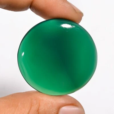 Cabujón 100 % natural de ónix verde forma redonda piedras preciosas sueltas para hacer joyas Foto 1 de 2