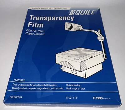 Quill Transparency Film, Open Box 100 Sheets, 8.5" x 11" - Image 1 of 2