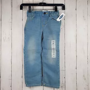 Old Navy Girls Denim Jeans Toddler Size 4T Straight Adjustable Waist LIght Blue - Picture 1 of 13