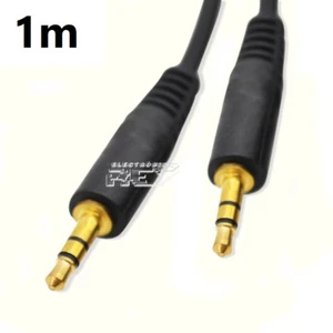 Cable JACK Doble Macho ORO 1 Metro Audio 3,5mm Estéreo Dorado v323 - Imagen 1 de 2
