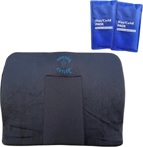 Orthopedic Memory Foam Cushion for Hemorrhoid Relief with 2 Gel Inserts Therapy - Picture 1 of 11