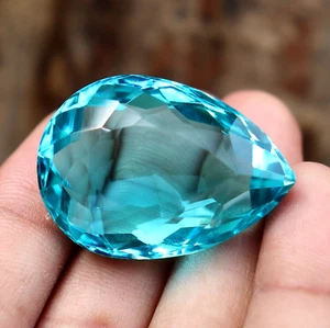 Piedra preciosa natural suelta turmalina azul corte de pera 82 quilates con certificación - Imagen 1 de 6