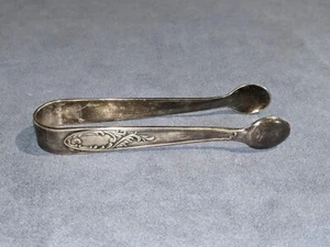 ANTIQUE EDWARDIAN SUGAR TONGS SILVERWARE MARK UNREADABLE - Picture 1 of 7