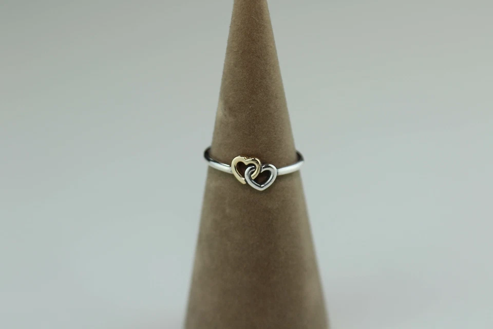 Original Pandora Bicolor Ring Verschlungene Herzen - 190927 Neu - Bild 1 von 1