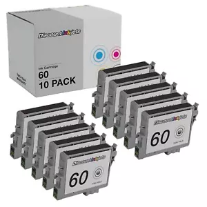 10PK T060120 for EPSON 60 BLACK Ink Cartridge Stylus C68 C88 C88+ CX3810 CX5800f - Picture 1 of 7