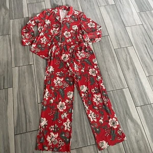 Nordstrom Rack Women’s Red Floral Pajama Set Pants & Long Sleeve Shirt Large - Picture 1 of 9