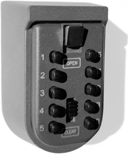 Key Lock Box for outside Wall Mount, Waterproof Spare Key Storage Box, 10-Digits - Picture 1 of 12