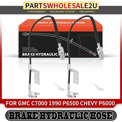 Manguera hidráulica de freno delantera izquierda y derecha 2 piezas para Chevy P6000 B7 GMC C7000 P6500 Foto 1 de 4