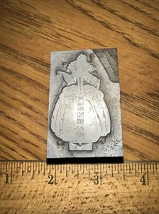 Print Block “ Woman In Beautiful Dress “ Lead Face - Picture 1 of 7