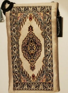 Eyeglass Case &/or Cell Phone Case - Oriental Carpet Woven Fabric Hereke - Picture 1 of 1