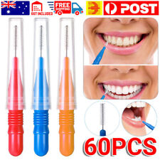 60pcs Interdental Brush Floss Sticks Tooth Floss Head Toothpick Cleaning New AU