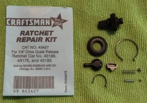 NEW (RARE) 1/4" Craftsman 43427 Ratchet Repair Kit --fits #43186, 43175, 43185 - Picture 1 of 3