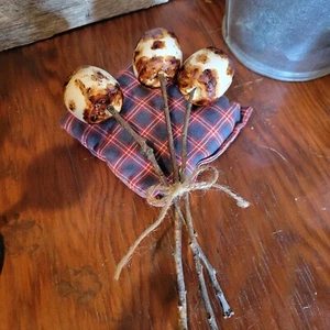 Primitive Fake Faux Food Display Prop Roasted Marshmallows Country Farmhouse - Picture 1 of 2