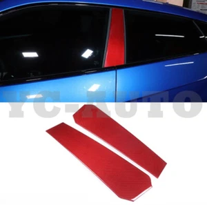 For 2018-2023 Lamborghini Urus Red Carbon Fiber Car Window B-Pillar Cover Trim - Picture 1 of 4