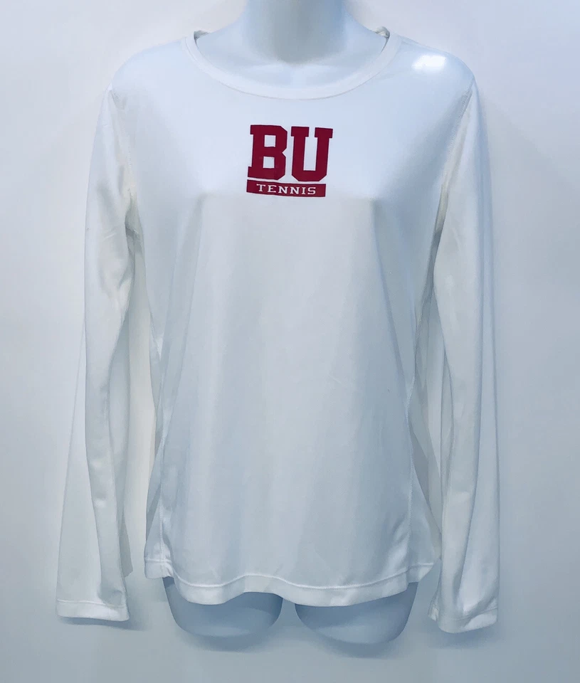 New Balance Women's BU Tennis White Long Sleeve Tee Shirt Top- Sz: M - Image 1 of 4