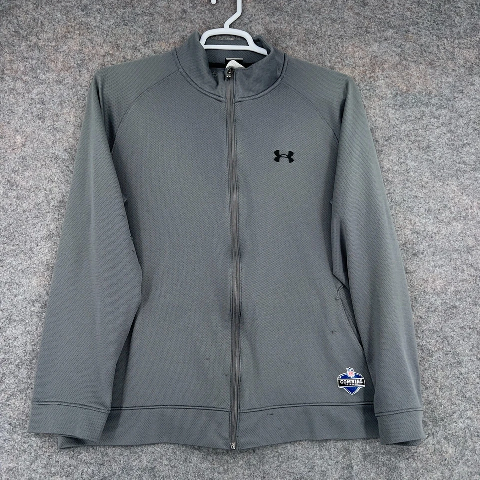 Chaqueta Under Armour Para Hombres Grande Gris Cremallera NFL Combinar Fútbol Aire Libre Senderismo Foto 1 de 4
