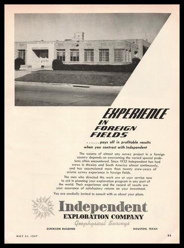 1947 Independent Exploration Geophysical Survey Houston Texas Lab Photo ...