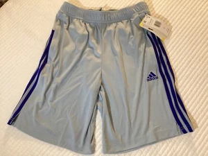 adidas Aeroready Blue 3 Side Stripe Zipper Pockets Shorts Men's Sz S NWT - Picture 1 of 15