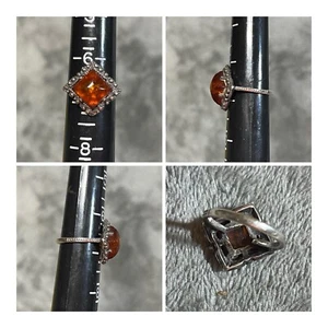 Gorgeous vintage Baltic honey amber ring sterling silver - Picture 1 of 8