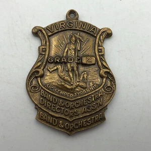 Award Virginia Grade 2 Band Orchestra Fob Medal State Seal Deco Bale Vintage - Picture 1 of 16
